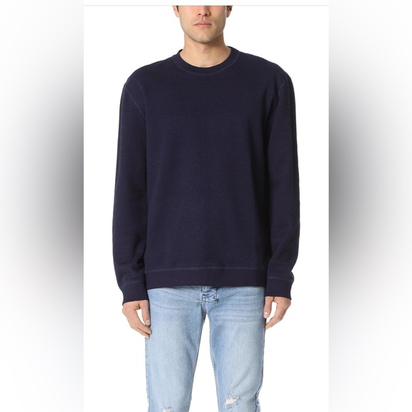 Naked and Famous Indigo French Terry slim crew - Picture 4 of 4